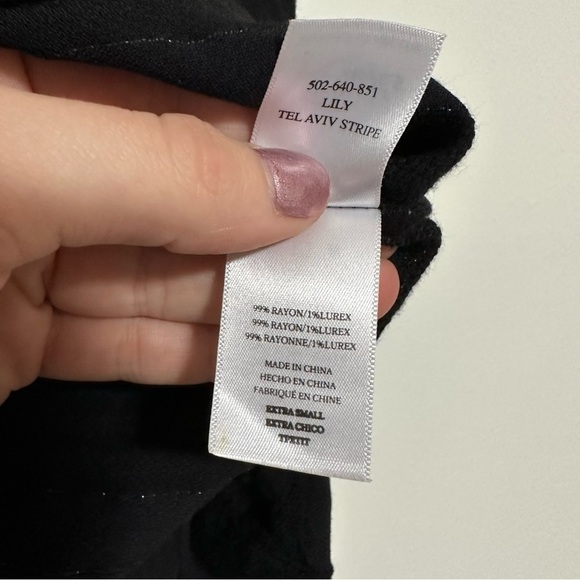 Rails Lily Tel Aviv Stripe Metallic Lace Up Pullover Blouse - Picture 3 of 7